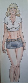 Malik - Vintage Malik girl - Illustration originale