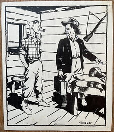 Hergé - Le triomphé de l'aigle rouge - Original Illustration