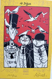 Ex-Libris Sérigraphie SUPER HEROS 9,2 x 13,8