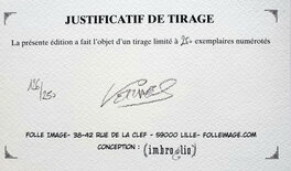 Bd numérotée : 126/250 et signée : VEDRINES Bd numérotée : 126/250 et signée : VEDRINES