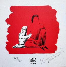 Ex-Libris offset SUPER HEROS 10 x 10, 35/150, signé : RTerrier Ex-Libris offset SUPER HEROS 10 x 10, 35/150, signé : RTerrier