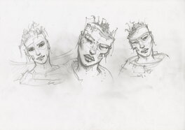 Enki Bilal - Enki BILAL – GRAPHITE IN PROGRESS 3 – Dessin original 2 - Original Illustration