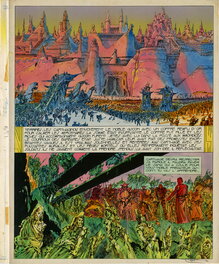 Philippe Druillet - Philippe DRUILLET – Salammbô – Bleu de mise en couleur planche 20 - Comic Strip