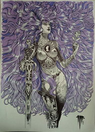 Philippe Bringel - Fille tatouée - LADY - Illustration originale