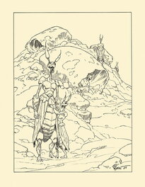 Olivier Roman - Une famille de baron-rostre - Illustration originale
