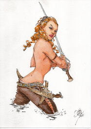 Giulio De Vita - Amazon avec épée - Original Illustration