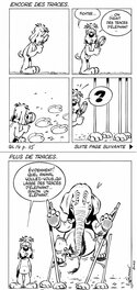 Henri Dufranne - 1970 - Gai-Luron : Encore des traces - Planche originale