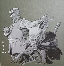 André Houot - Je joueur de flûte d'hamelin - Illustration originale