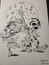 Illustration originale de Gilson d'après Franquin