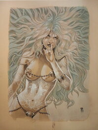 Philippe Bringel - Fille tatouée - La danseuse - Illustration originale