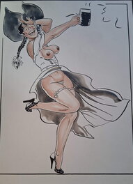 Malik - Sexy beer girl - Illustration originale