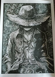 gioart - One piece/ Luffy Monkey D/ Chapeau de paille - Illustration originale
