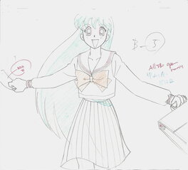 Naoko Takeuchi - Sailor Moon | Tsukino Usagi running towards ... | dōga - Illustration originale