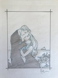 Nicolas Malfin - Couple Harrison + Jessica - Illustration originale