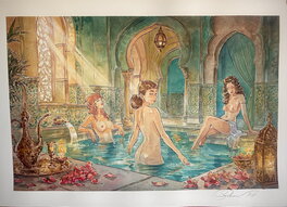 Paul Salomone - Les 3 muses au bain - Illustration originale