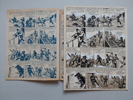 La Page 4 telle que Publiée (en Bleue) dans le RC Récit Complet du BB 70 ( Bd qui ne sera pas Jointe a L'achat de cette planche originale ..., c'est pour montrer sa Publication d'époque ! ) .