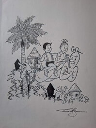 Eugeen Goossens - Variant cover Suske & Wiske - Illustration originale