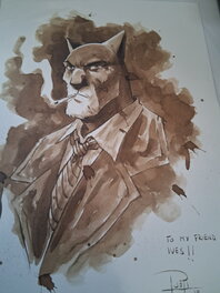 Juapi - Blacksad hommage - Illustration originale