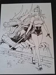 Thierry Labrosse - Dragon girl - Illustration originale