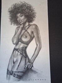 Eugenio Sicomoro - Black naked woman - Illustration originale