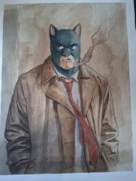 Luca Sotgiu - Blacksad hommage - Original Illustration