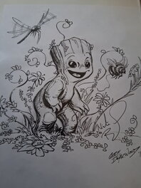 Geof Isherwood - Baby Groot - Illustration originale