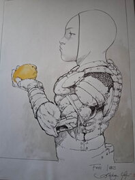 Aleksa Gajic - Girl & chick - Original Illustration
