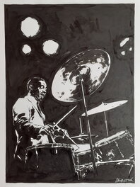 Christophe Chabouté - Art Blakey - Illustration originale