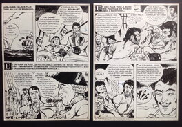 Les Planches 3 et 4 de Simon Tranchetout par Jacques Devaux (de L'Atelier Chott) , parues dans la Bd RANCHO 14 en 1955