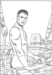 Marco Nizzoli - Mr Fantastic illustration carte poker l'as de carreau ; - Illustration originale