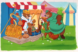 Studios Disney - 1970'S - Robin des Bois : Jeu de cubes - Illustration originale