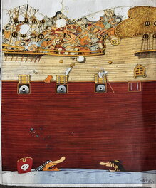 Frédéric Pillot - Pillot, Histoires de Pirates, Le pirate poli, illustration, 2009. - Illustration originale