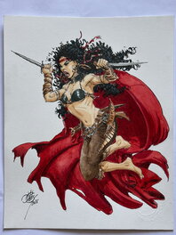 Giulio De Vita - Kriss de Valnor jump - Illustration originale