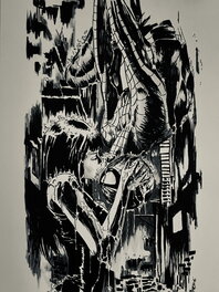 Pete Mihelis - Mihelis, illustration, le baiser de Spiderman et Jane, 2026. - Illustration originale
