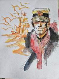 Gino Vercelli - Gino Vercelli. Hommage a Hugo Pratt - Illustration originale
