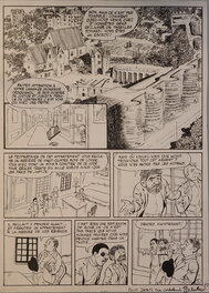 Gérald Forton - Les Pieds Nickelés visitent les Châteaux de la Loire" - Planche originale