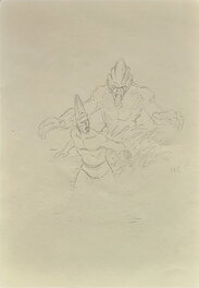Esquisse au crayon au dos de l'illustration