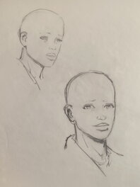 Stéphan Agosto - Stéphan Agosto, croquis préparatoire, étude d'une des héroines principales, "Les Buveuses de Thé". - Œuvre originale
