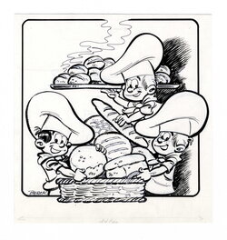 Berck - De bakkertjes - les petits boulangers - Original Illustration