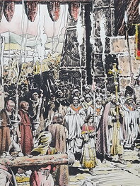 El Cid, 2. Las Cortes de León, plancha 14 (detalle) El Cid, 2. Las Cortes de León, plancha 14 (detalle)