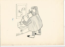 Zélio - Un cornu se brosse les dents (dentiste) - Illustration originale