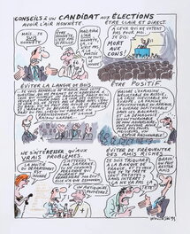 Georges Wolinski - Conseils à un candidat aux élections - Planche originale