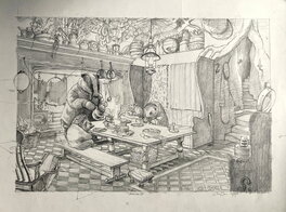 Christopher Dunn - Wind in the Willows - preliminary sketch - Illustration originale