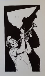Christophe Chabouté - Le trompettiste à la casquette - Illustration originale