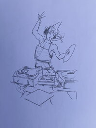 Stéphan Agosto - Stéphan Agosto, croquis préparatoire, étude de case, "Les Buveuses de Thé". - Œuvre originale