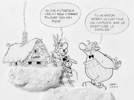 Albert Uderzo - Asterix et obelix 1964 - Illustration originale