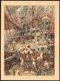Raymond Cazanave - Après l'Abordage - Illustration originale