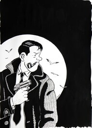 François Ravard - » Nestor Burma dans l’île » – Illustration originale – François Ravard - Illustration originale