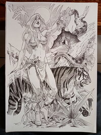 Philippe Bringel - Sheena et la chauve sourie - Illustration originale