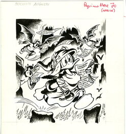 Marco Rota - Marco Rota: Donald Duck as Dante - Original Illustration